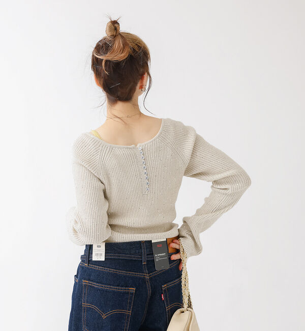 Rouge vif「2WAYスパンコールラメリブニット」|ニット・セーター|