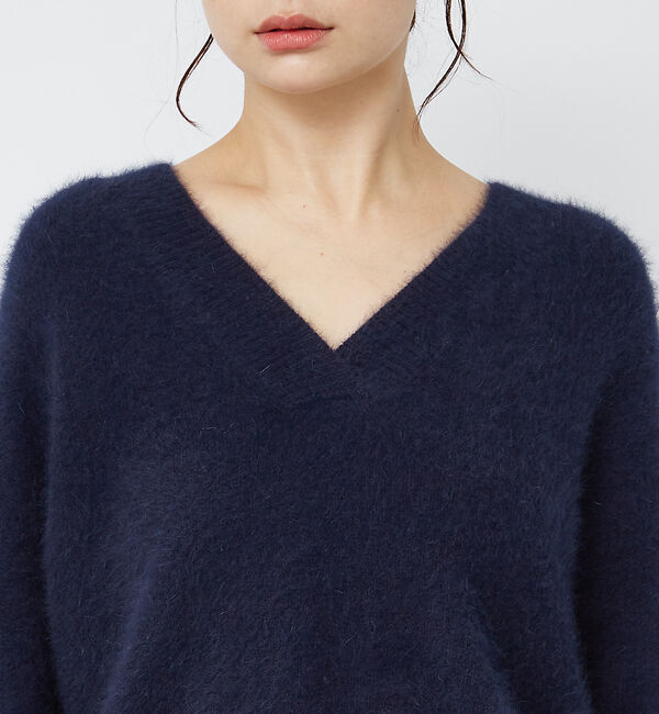 Rouge vif「フォックスウールVネックラウンドヘムニットプルオーバー」|ニット・セーター|