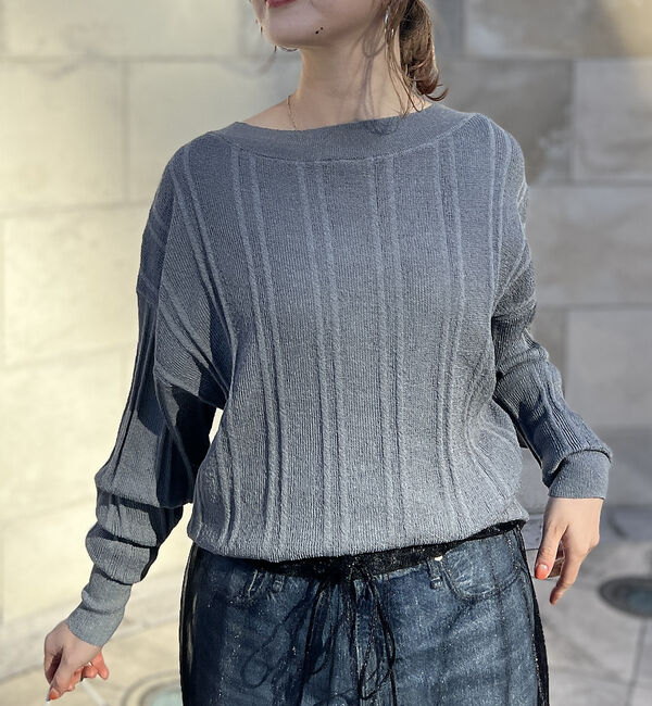 Rouge vif「変形ストライプ前後2WAYニット / カーディガン」|ニット・セーター|