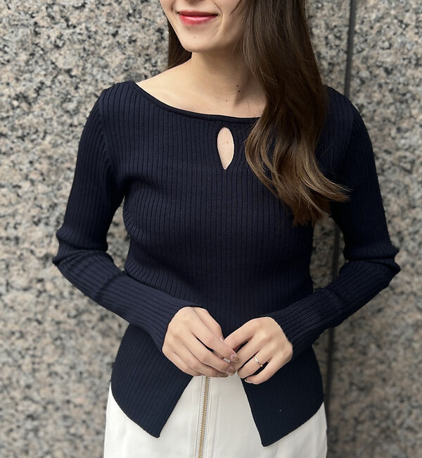 Rouge vif「【一部店舗限定】 カットアウトリブニット」|ニット・セーター|