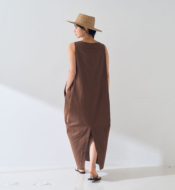 Rouge vif「麻混ノースリーブ 後ろタックワンピース」|ワンピース|