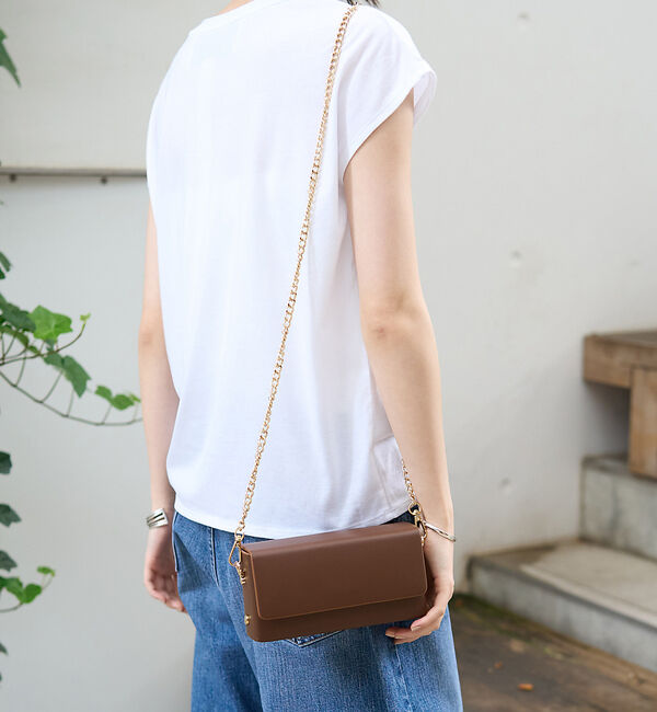 Rouge vif「【AULENTTI/オウレンティ】スクエアチェーンポシェット」|ショルダー・メッセンジャー|