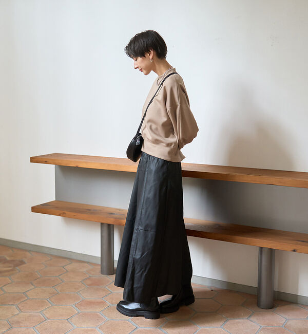 Rouge vif「フェイクレザーフレアスカート」|スカート|