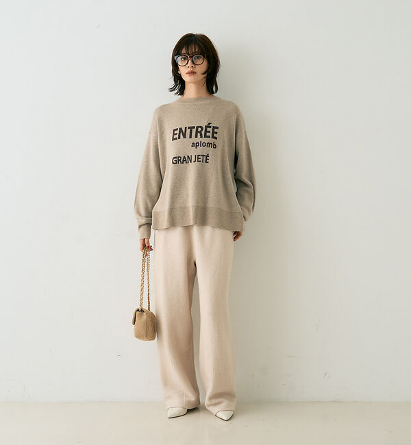 Rouge vif「ウール混ジャガードロゴニットプルオーバー」|ニット・セーター|