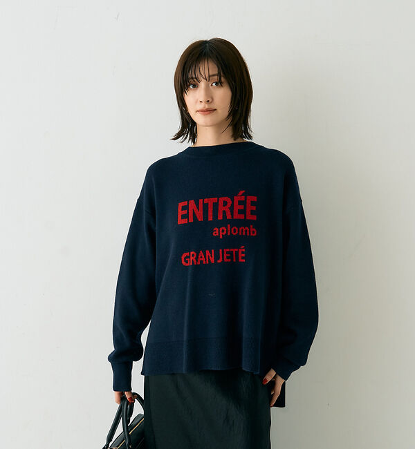 Rouge vif「ウール混ジャガードロゴニットプルオーバー」|ニット・セーター|