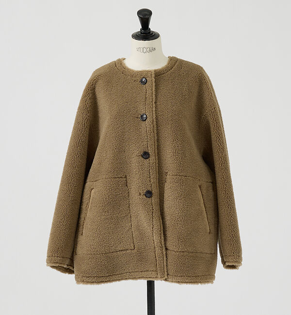 Rouge vif「【2サイズ展開】2WAYスウェードリバーシブルボアコート / ノーカラーコート」|ノーカラーコート|