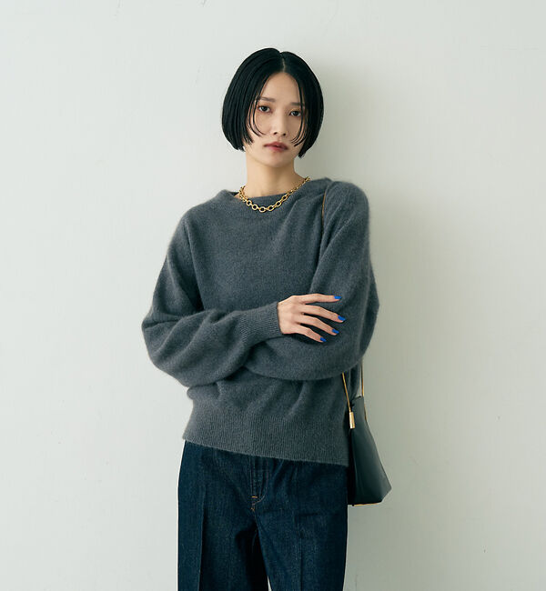 Rouge vif「ラクーン混ボトルネックニットプルオーバー」|ニット・セーター|