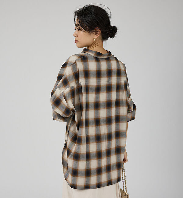 Rouge vif「オンブレーチェックオーバーシャツ」|シャツ・ブラウス|