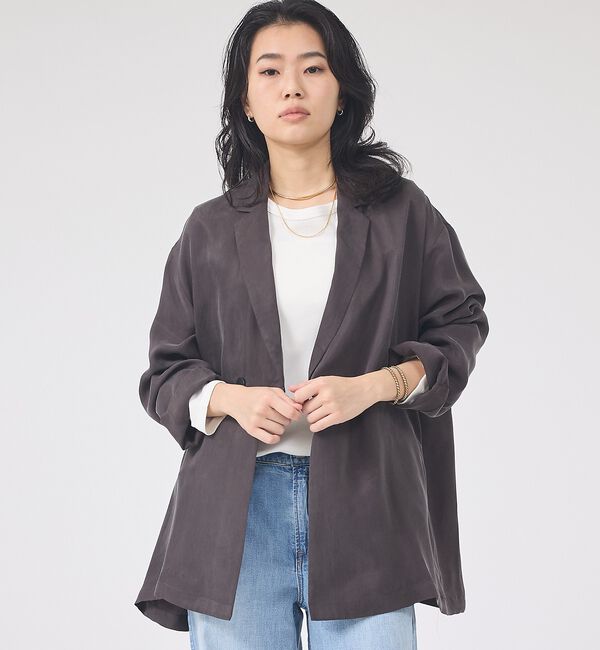 Rouge vif「【セットアップ対応】キュプラフィブリルダブルジャケット」|テーラードジャケット|