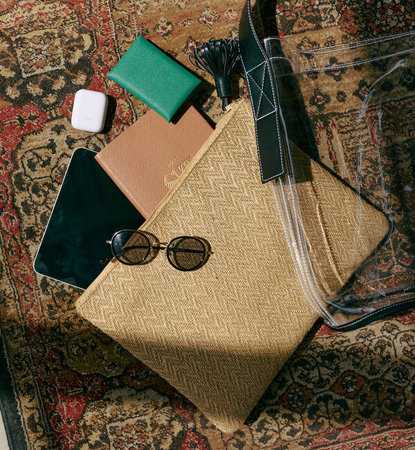 qualite「PVCトート(ジュートポーチ付き)/A4トートバッグ」|トートバッグ|クリア