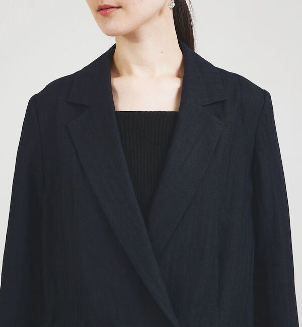 qualite「【セットアップ対応】ランダムヘリンボーンリネンジャケット」|テーラードジャケット|