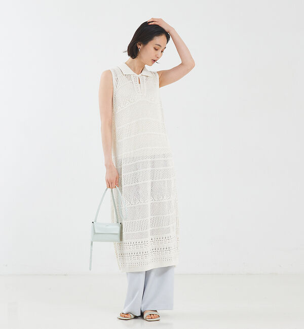 qualite「かぎ針風ニットワンピース」|ワンピース|