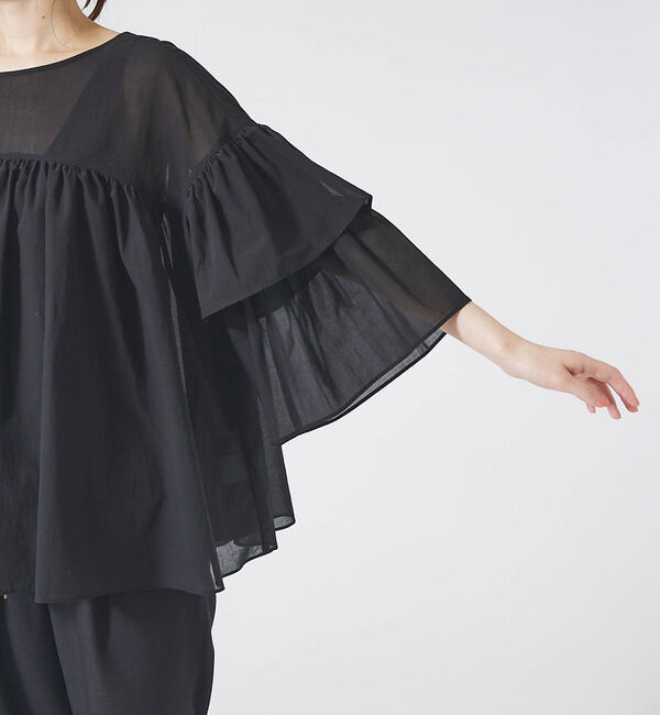 qualite「【2WAY】シフォンフリルブラウス」|シャツ・ブラウス|