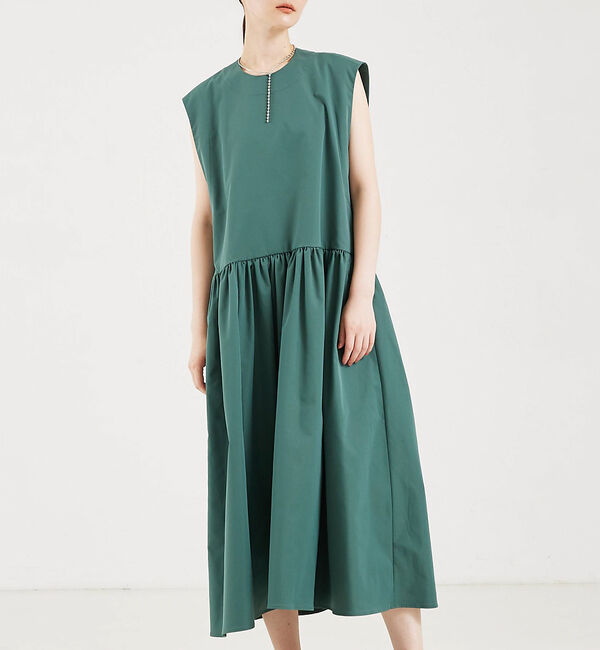 qualite「タスランチノワンピース」|ワンピース|ダークグリーン