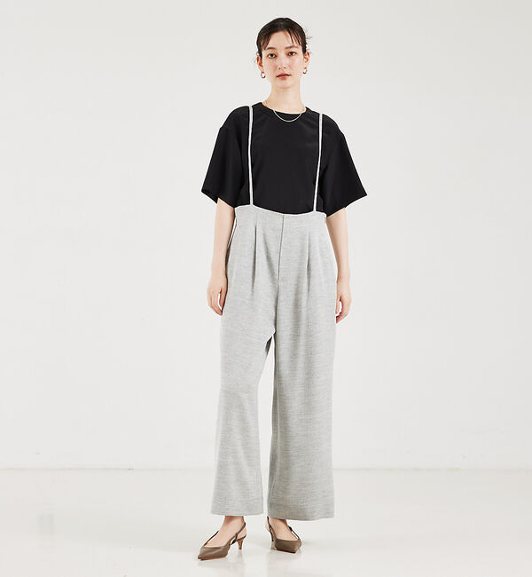 qualite「リネンライクサスペンダーパンツ」|オールインワン|