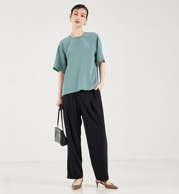 qualite「ストレッチデシンTブラウス」|シャツ・ブラウス|