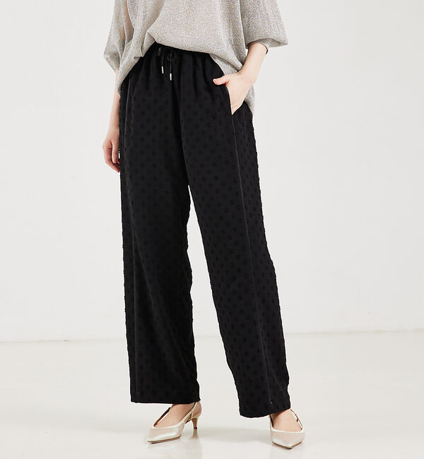 qualite「ドビードットイージーパンツ」|その他|ブラック