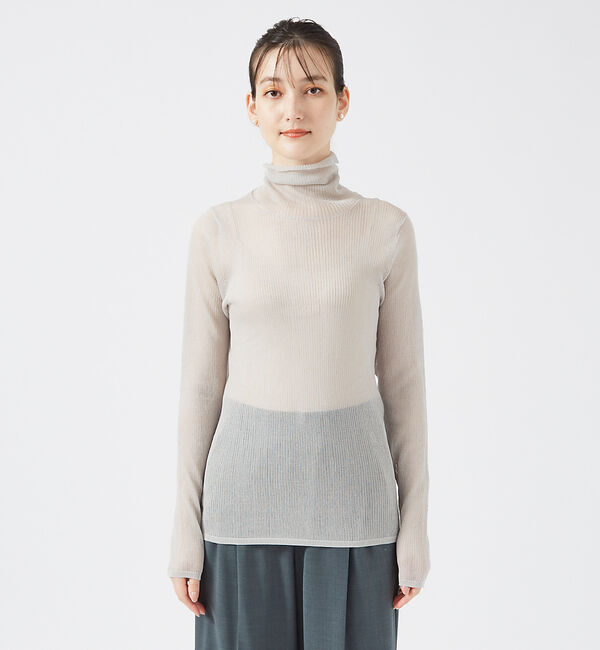 qualite「シャイニーリブニット」|ニット・セーター|