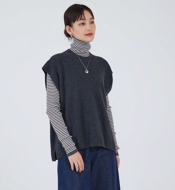 qualite「ウールグアイウールニットベスト」|ベスト・ジレ|