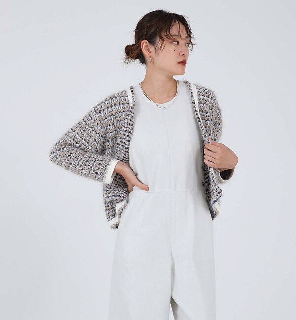 qualite「ツィードニットカーディガン」|カーディガン|