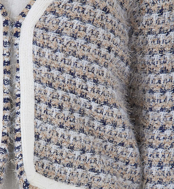 qualite「ツィードニットカーディガン」|カーディガン|