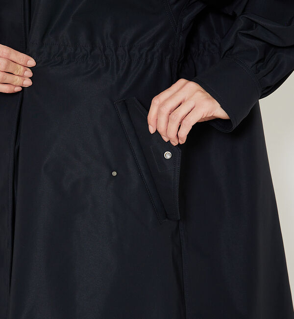 qualite「エアリーライトツイルコート」|ノーカラーコート|