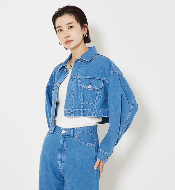 qualite「【大人のデニムJK】コットンリネンデニムショートジャケット/セットアップ対応」|その他|