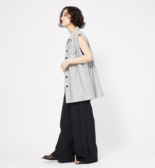 qualite「ラメスラブリネンサファリジレ」|ベスト・ジレ|