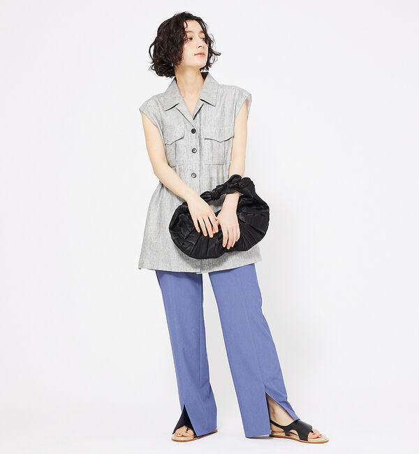 qualite「ラメスラブリネンサファリジレ」|ベスト・ジレ|