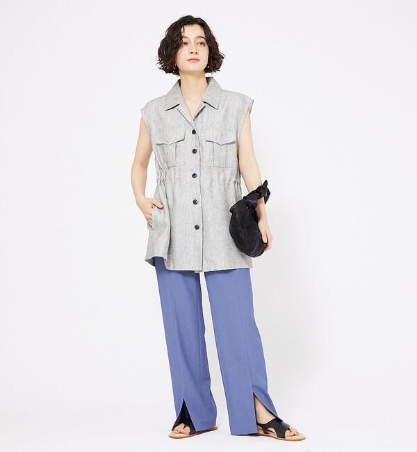 qualite「ラメスラブリネンサファリジレ」|ベスト・ジレ|