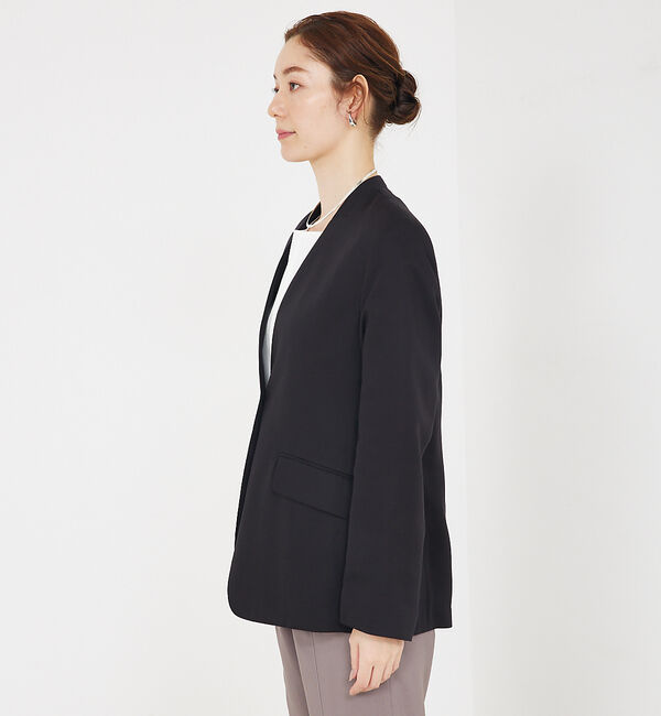 qualite「【Oggi・CLASSY掲載】袖コンシールあきJK」|ノーカラージャケット|