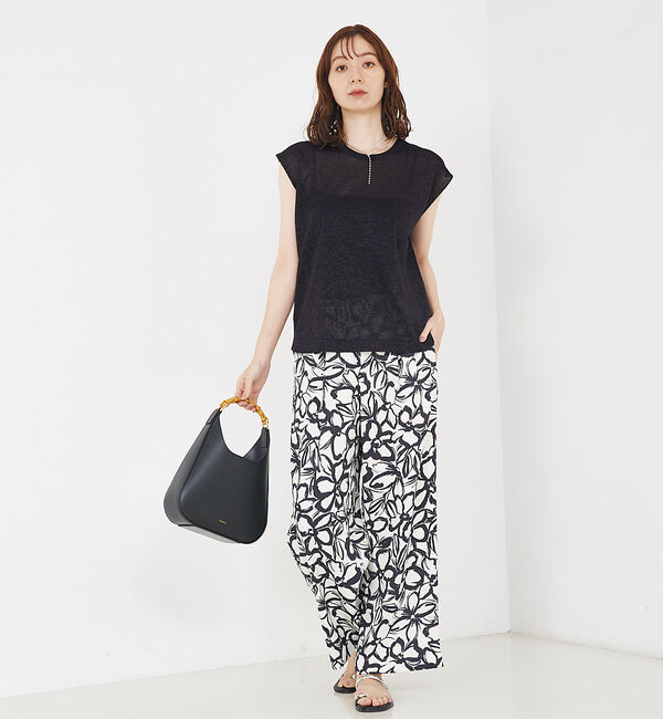 qualite「【大人の上品なシアー】ラメクルーネックニット」|キャミソール|