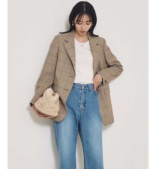 qualite「【Oggi・Can Cam 掲載】【セットアップ対応】TWツイルチェックテーラー」|テーラードジャケット|