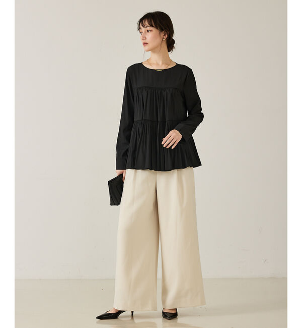 qualite「エアーフローティアードブラウス」|シャツ・ブラウス|