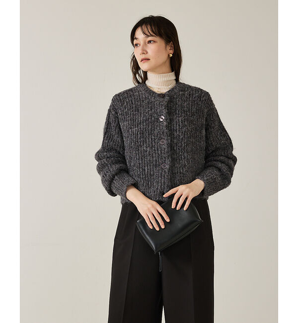 qualite「【前後で着回し可能】2WAYラメニットカーディガン」|カーディガン|