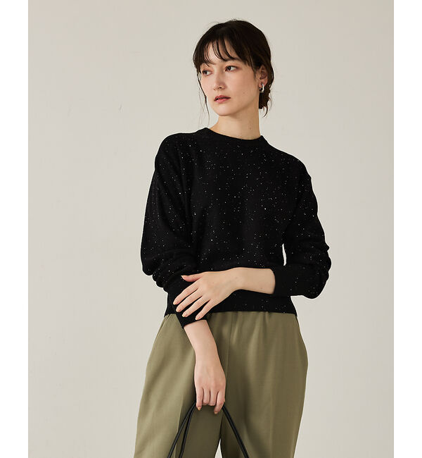 qualite「【スウェット気分で着られる】スパンコールニット」|ニット・セーター|