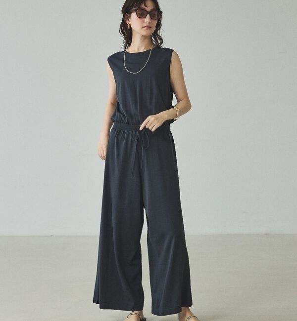 qualite「【接触冷感】レーヨンストレッチオールインワン」|オールインワン|