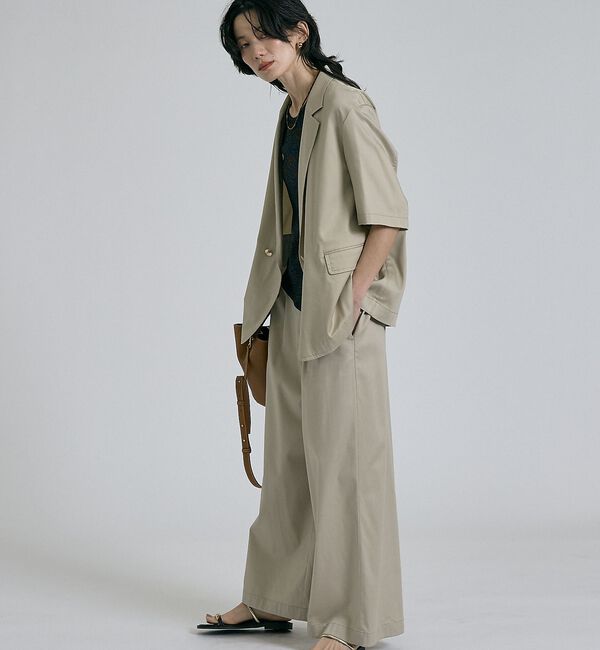 qualite「【接触冷感＆セットアップ対応】ライトデニムハーフスリーブジャケット」|その他|