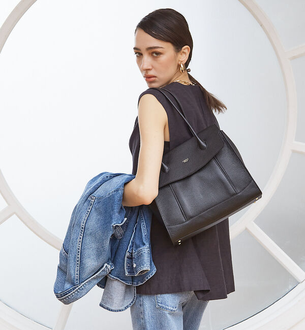 LOWELL things「【VERY掲載】Cuddly/レザーオープントート(L) 24SS」|トートバッグ|