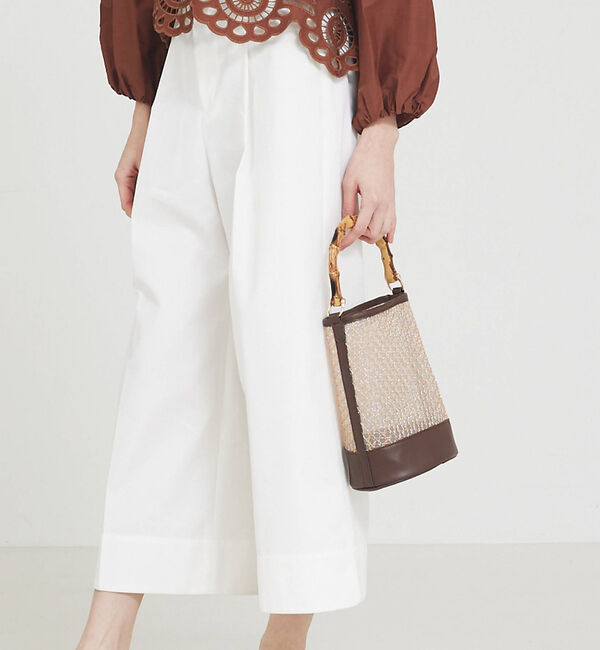 LOWELL things「●SOUER/バンブーハンドルチュールバッグ」|ハンドバッグ|