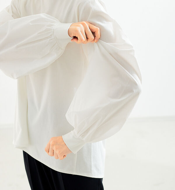 abahouse mavie「袖ボリュームコンビプルオーバー」|Tシャツ・カットソー|