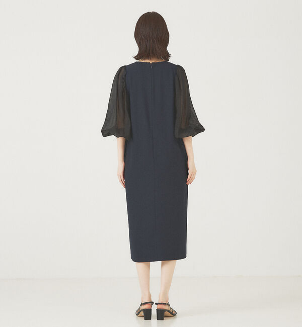abahouse mavie「【エニデイカセット】シアー袖切替ワンピース」|ワンピース|