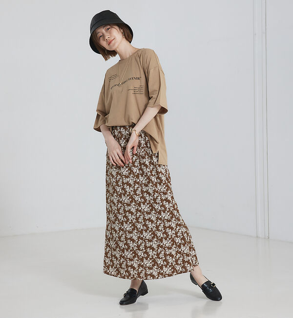 abahouse mavie「ベロア&プリントマーメイドスカート」|スカート|