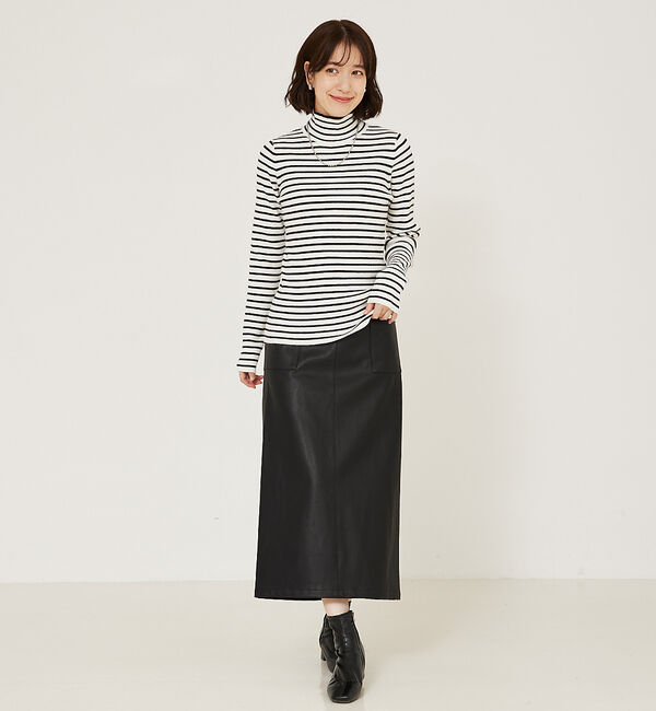 abahouse mavie「ストレッチリブハイネックプルオーバー」|ニット・セーター|