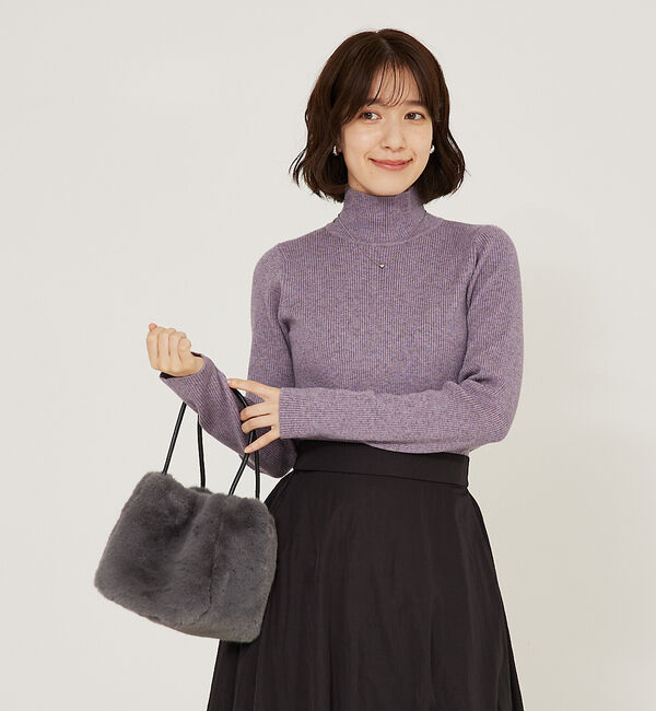 abahouse mavie「ストレッチリブハイネックプルオーバー」|ニット・セーター|
