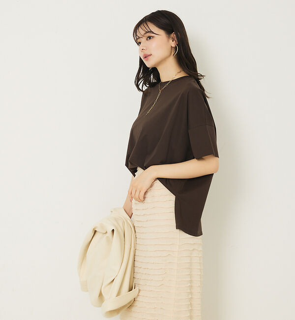 abahouse mavie「【大人の推しT！】シルケット天竺ワイドTシャツ」|Tシャツ・カットソー|