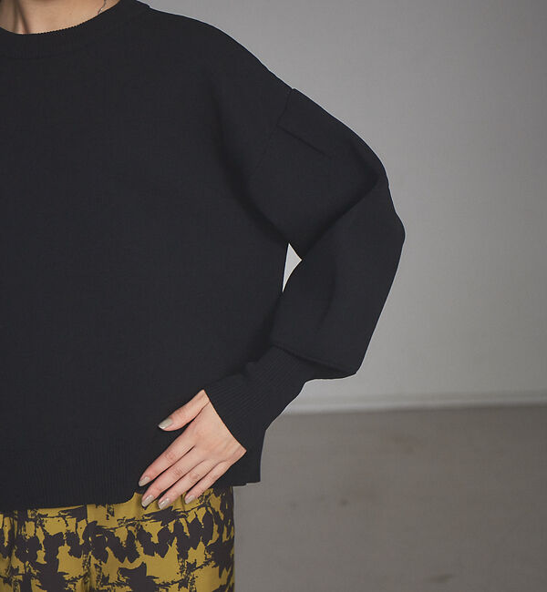 NOMINE「ラメプレーティングボリュームスリーブニット」|ニット・セーター|