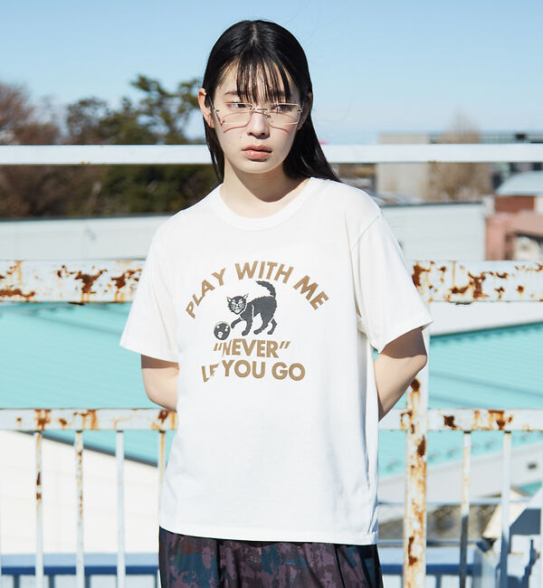 NOMINE「【RUSSELL/ラッセル別注】 CAT/猫 モチーフ Tシャツ」|Tシャツ・カットソー|ホワイト系その他1