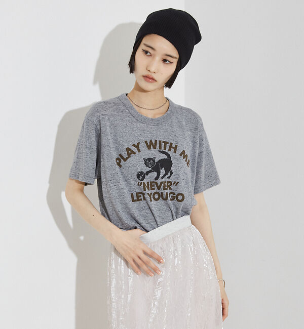 NOMINE「【RUSSELL/ラッセル別注】 CAT/猫 モチーフ Tシャツ」|Tシャツ・カットソー|グレー系その他1