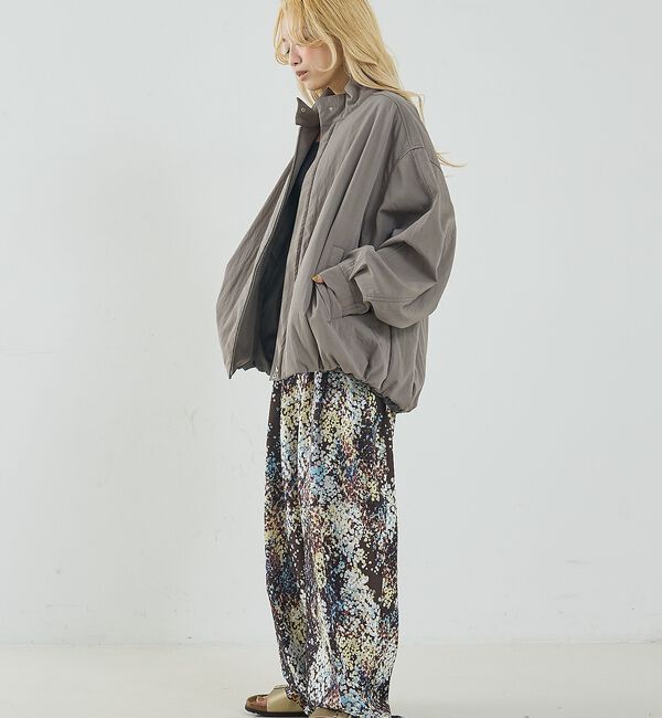 NOMINE「水彩アート ニュアンス柄 タックパンツ」|その他|